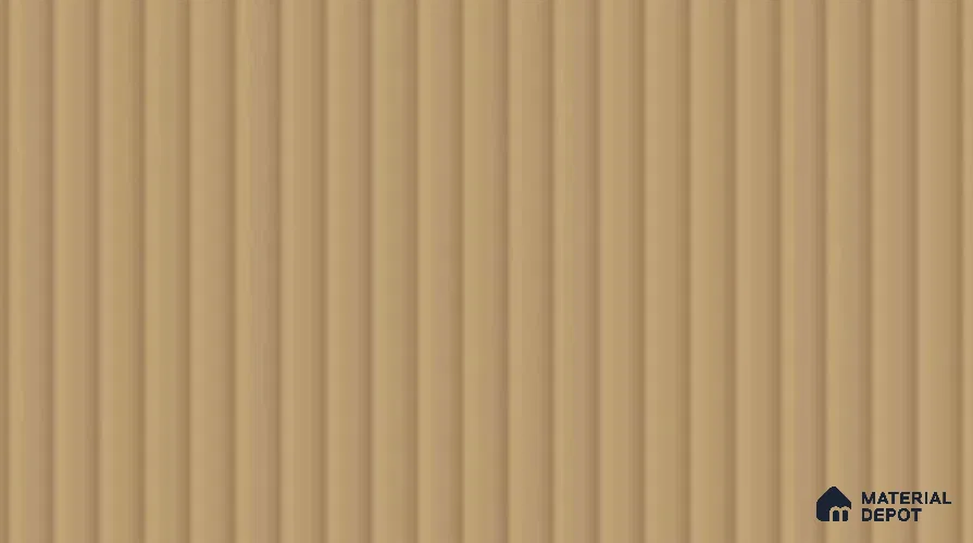Caramel Gold Fluted Solid Color LM 19474 B Caramel Gold Glossy Finish 8 ft x 4 ft Glossy Finish Decorative Laminate - 1 mm | Suitable for TV Unit,Wardrobe, Kitchen Cabinets