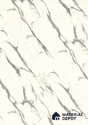 3846 HG White Marble 8 ft x 4 ft High Gloss Finish Decorative Laminate - 1 mm  | Suitable for TV Unit, Wardrobe, Kitchen Cabinets | Matching Edgeband Code - (Rehau - 600P) | (E3 - 2522 HG)