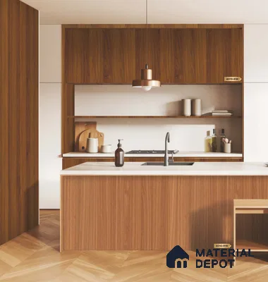 Wooden Look LM 19484 Chesterfield Oak Regal Walnut Texture Finish 8 ft x 4 ft Decorative Laminate - 1 mm | Suitable for TV Unit, Wardrobe, Kitchen Cabinets
