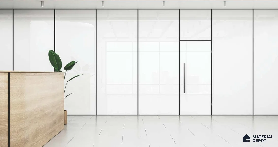 Pure White Solid Colors Look LM 19558 8 ft x 4 ft Glossy Finish ASA laminate - 1.25 mm | Suitable for Living Room, Kitchen, Office