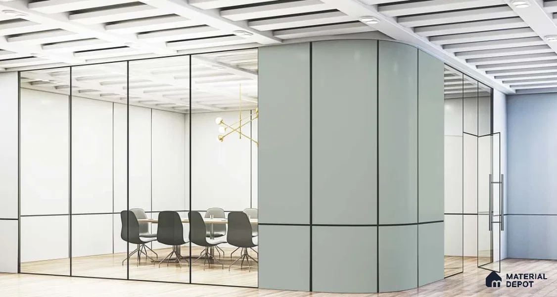 Sage Green Solid Colors Look LM 19623 8 ft x 4 ft Glossy Finish ASA Laminate - 1.25 mm | Suitable for Living Room, Kitchen, Office