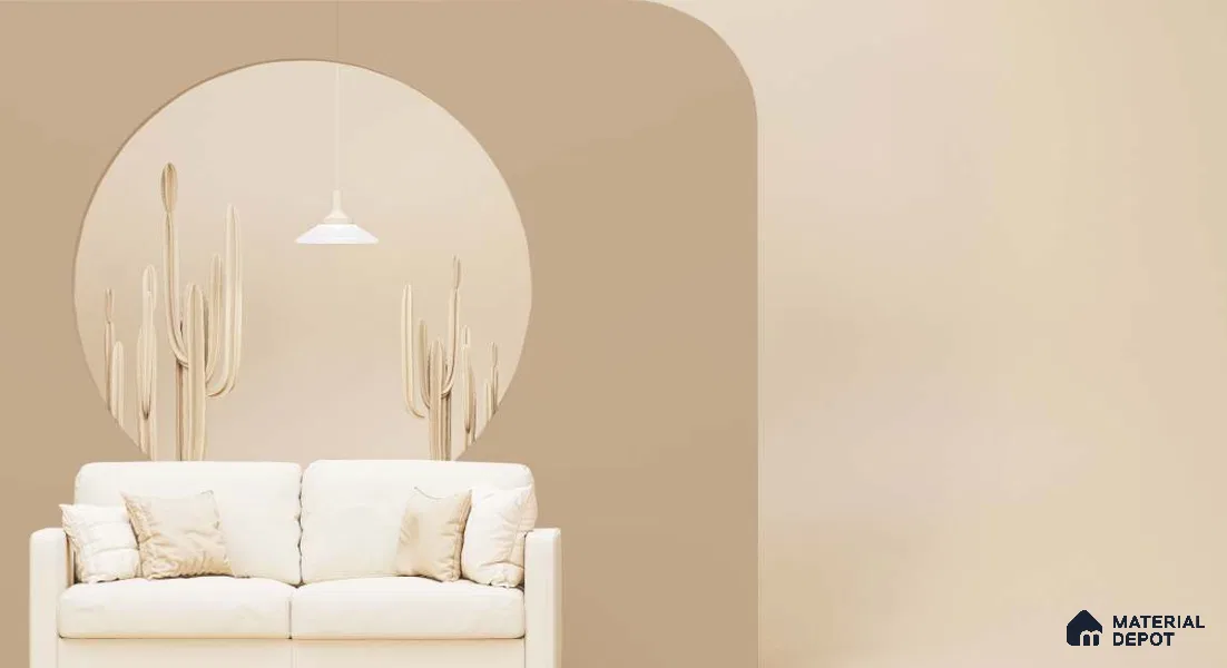 Light Taupe Brown Solid Colors Look LM 19608 8 ft x 4 ft Matte Finish ASA laminate - 1 mm | Suitable for Living Room, Kitchen, Office