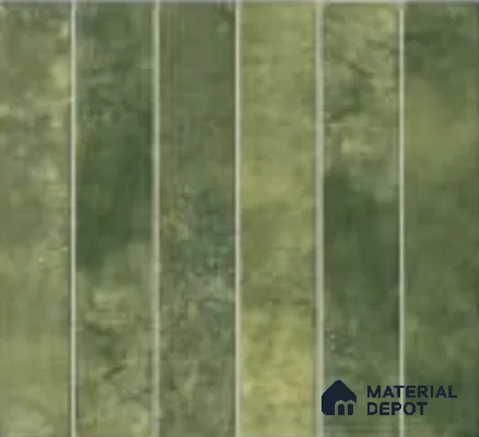Faux Subway Wall Tile TL 06789 C Bali Rainforest 1 ft x 1 ft Green Ceramic Glossy Finish Tile - 10 mm | Ideal for Bathroom, Kitchen | Please Expect a Slight Variation of Pattern