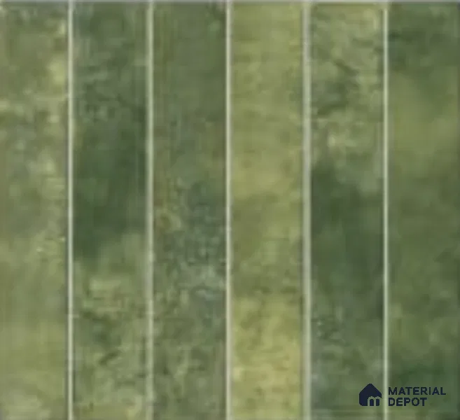 Faux Subway Wall Tile TL 06789 C Bali Rainforest 1 ft x 1 ft Green Ceramic Glossy Finish Tile - 10 mm | Ideal for Bathroom, Kitchen | Please Expect a Slight Variation of Pattern