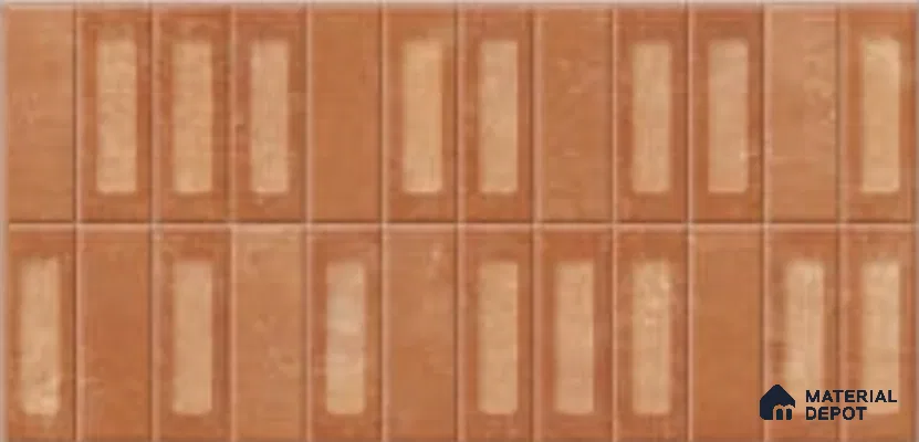 Faux Subway Wall Tile TL 06783 C Sienna Clay 2 ft x 1 ft Orange Ceramic Glossy Finish Tile - 9 mm | Ideal for Bathroom, Kitchen | Please Expect a Slight Variation of Pattern