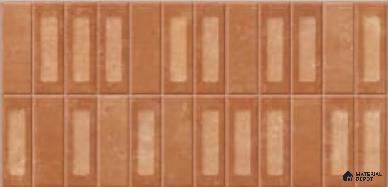Faux Subway Wall Tile TL 06783 C Sienna Clay 2 ft x 1 ft Orange Ceramic Glossy Finish Tile - 9 mm | Ideal for Bathroom, Kitchen | Please Expect a Slight Variation of Pattern