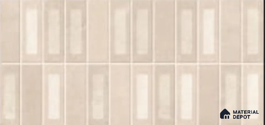 Faux Subway Wall Tile TL 06783 Claystone Beige 2 ft x 1 ft Beige Ceramic Matte Finish Tile - 9 mm | Ideal for Bathroom, Kitchen | Please Expect a Slight Variation of Pattern