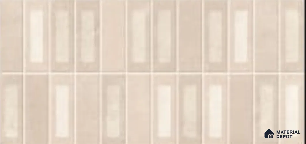 Faux Subway Wall Tile TL 06783 Claystone Beige 2 ft x 1 ft Beige Ceramic Matte Finish Tile - 9 mm | Ideal for Bathroom, Kitchen | Please Expect a Slight Variation of Pattern