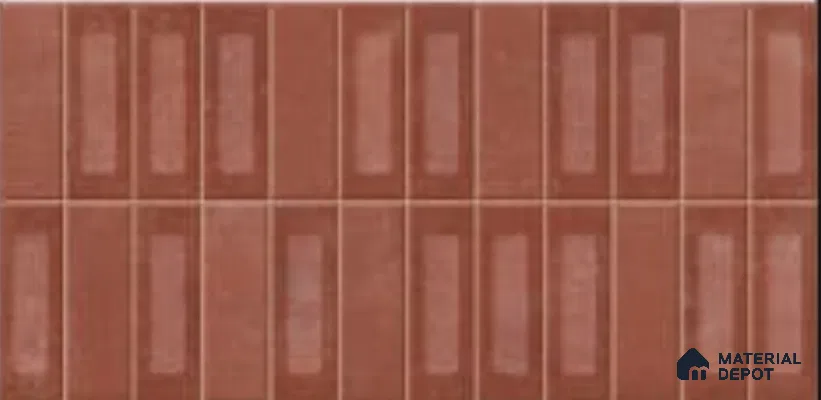 Faux Subway Wall Tile TL 06783 B Ember Clay 2 ft x 1 ft Red Ceramic Matte Finish Tile - 9 mm | Ideal for Bathroom, Kitchen | Please Expect a Slight Variation of Pattern