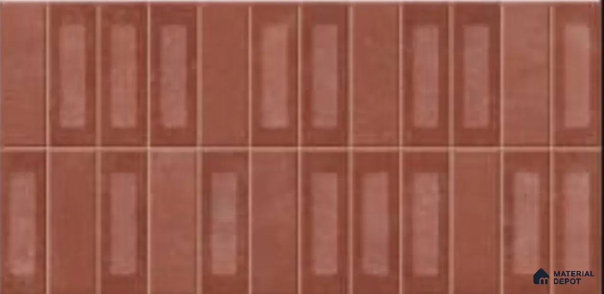Faux Subway Wall Tile TL 06783 B Ember Clay 2 ft x 1 ft Red Ceramic Matte Finish Tile - 9 mm | Ideal for Bathroom, Kitchen | Please Expect a Slight Variation of Pattern