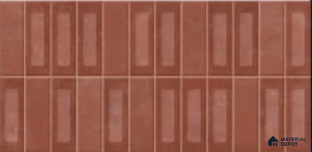 Faux Subway Wall Tile TL 06783 B Ember Clay 2 ft x 1 ft Red Ceramic Matte Finish Tile - 9 mm | Ideal for Bathroom, Kitchen | Please Expect a Slight Variation of Pattern