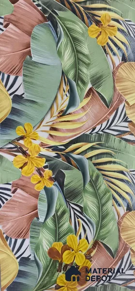 Tropical Wall Tile TL 06800 Jungle Light A 2 ft x 1 ft Multi Colour Ceramic Matte Finish Pattern 1 Tile - 9 mm | Ideal for Living Room, Bathroom, Kitchen | Please Expect a Slight Variation of Pattern
