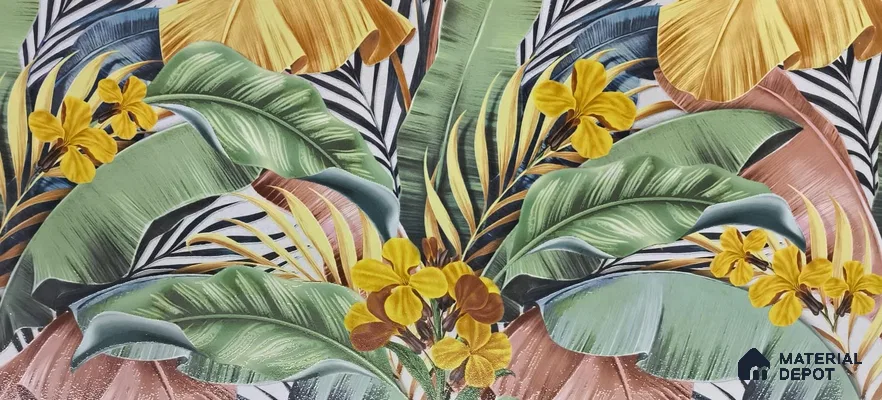Tropical Wall Tile TL 06800 B Jungle Light B 2 ft x 1 ft Multi Colour Ceramic Matte Finish Pattern 2 Tile - 9 mm | Ideal for Living Room, Bathroom, Kitchen | Please Expect a Slight Variation of Pattern