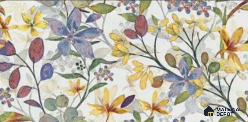 Floral Wall Tile TL 06786 B Garden Bloom B 2 ft x 1 ft Multi Colour Ceramic Matte Finish Pattern 2 Tile - 9 mm | Ideal for Living Room, Bathroom, Kitchen | Please Expect a Slight Variation of Pattern