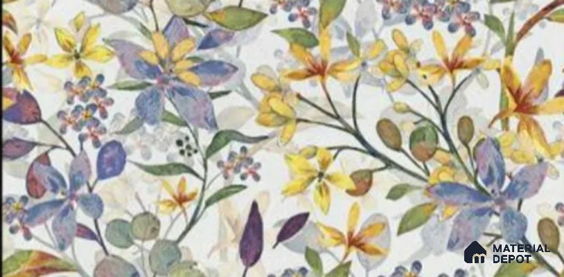 Floral Wall Tile TL 06786 Garden Bloom A 2 ft x 1 ft Multi Colour Ceramic Matte Finish Pattern 1 Tile - 9 mm | Ideal for Living Room, Bathroom, Kitchen | Please Expect a Slight Variation of Pattern