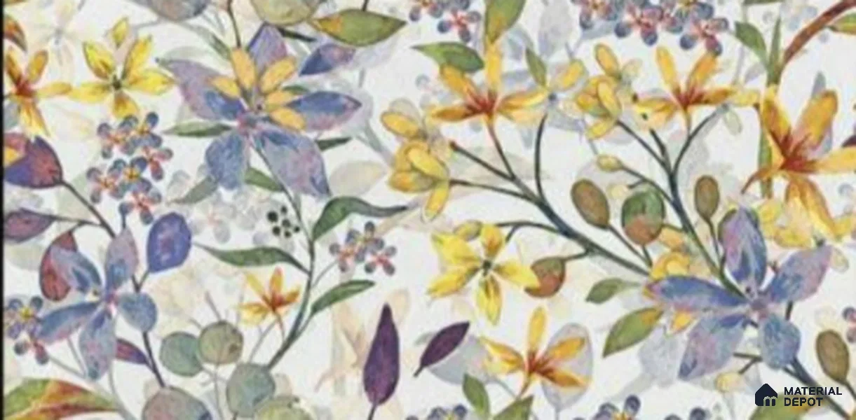 Floral Wall Tile TL 06786 Garden Bloom A 2 ft x 1 ft Multi Colour Ceramic Matte Finish Pattern 1 Tile - 9 mm | Ideal for Living Room, Bathroom, Kitchen | Please Expect a Slight Variation of Pattern