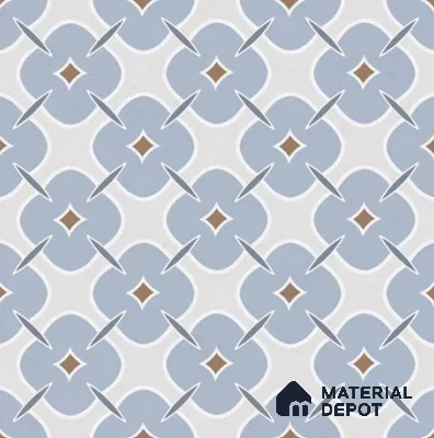 Moroccan Wall & Floor Tile TL 06791 Cobalt Clay 1 ft x 1 ft Blue Ceramic Glossy Finish Tile - 10 mm | Suitable for Bathroom, Kitchen, Balcony | Please Expect a Slight Variation of Pattern