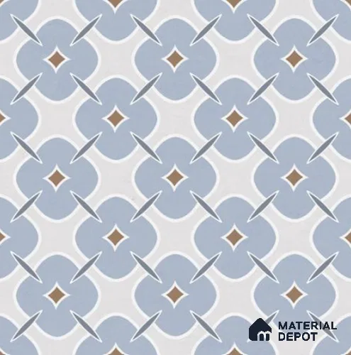 Moroccan Wall & Floor Tile TL 06791 Cobalt Clay 1 ft x 1 ft Blue Ceramic Glossy Finish Tile - 10 mm | Ideal for Living Room, Bathroom, Kitchen | Please Expect a Slight Variation of Pattern