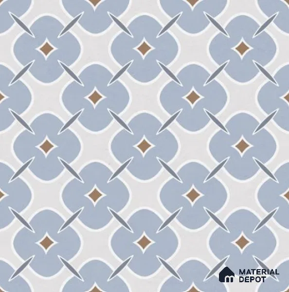Moroccan Wall & Floor Tile TL 06791 Cobalt Clay 1 ft x 1 ft Blue Ceramic Glossy Finish Tile - 10 mm | Suitable for Bathroom, Kitchen, Balcony | Please Expect a Slight Variation of Pattern