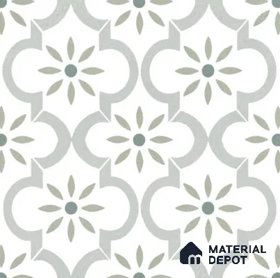 Moroccan Wall & Floor Tile TL 06792 Tashkent Olive 1 ft x 1 ft Green Ceramic Glossy Finish Tile - 10 mm | Suitable for Bathroom, Kitchen, Balcony | Please Expect a Slight Variation of Pattern