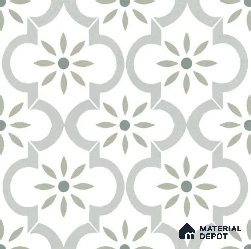 Moroccan Wall & Floor Tile TL 06792 Tashkent Olive 1 ft x 1 ft Green Ceramic Glossy Finish Tile - 10 mm | Ideal for Living Room, Bathroom, Kitchen | Please Expect a Slight Variation of Pattern