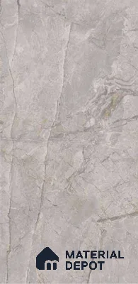 Grey Marble Floor & Wall Tile TL 06708 B Gravier Serene Grey 2 ft x 4 ft Vitrified Glossy Finish - 9 mm | 8 Random Design | Suitable for Living Room, Bedroom, Bathroom