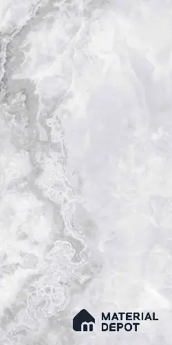 Silver Marble Floor & Wall Tile TL 06716 B Gravier Moonlit Onyx 2 ft x 4 ft Vitrified Glossy Finish - 9 mm | 10 Random Design | Suitable for Living Room, Bedroom, Bathroom