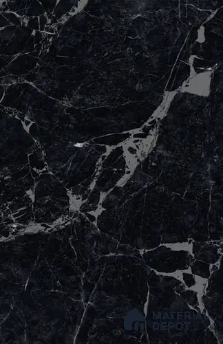 Black Marble Floor & Wall Tile TL 06746 Gravier Baroque Obsidian 5.2 ft x 2.6 ft Vitrified High Gloss Finish - 9 mm |  | Suitable for Living Room, Bedroom, Bathroom