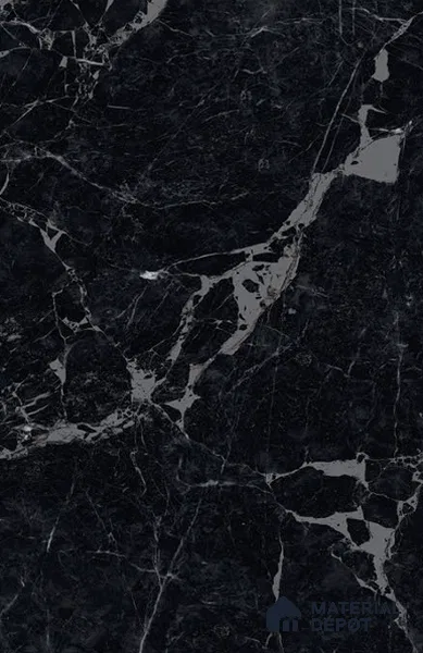Black Marble Floor & Wall Tile TL 06746 Gravier Baroque Obsidian 5.2 ft x 2.6 ft Vitrified High Gloss Finish - 9 mm |  | Suitable for Living Room, Bedroom, Bathroom (Sample)