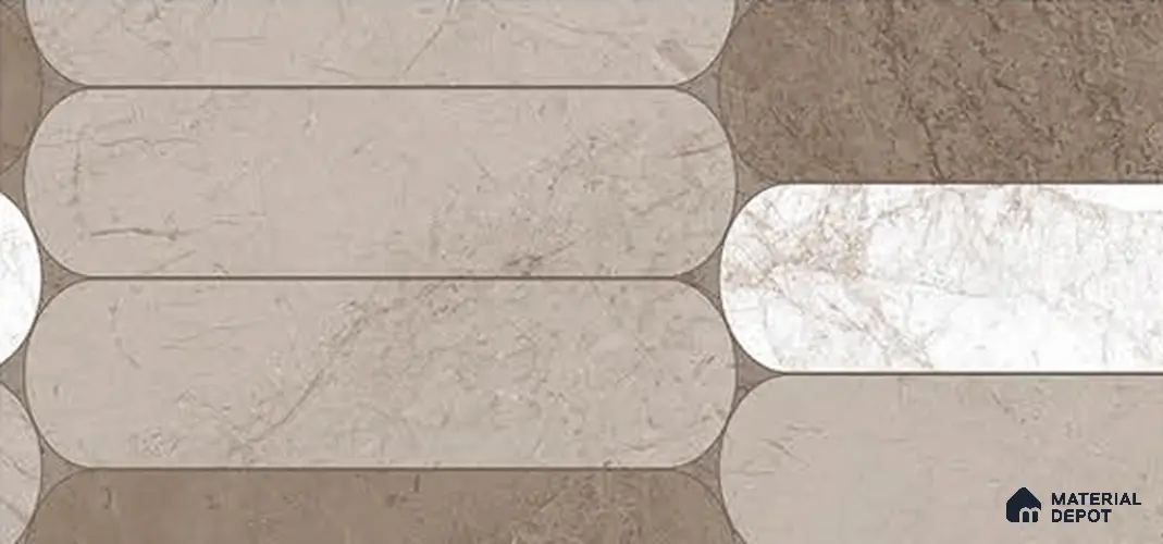 Grey Highlighter Wall Tile TL 06748 B Gravier Hearthstone Mocha Etch 5.2 ft x 2.6 ft Vitrified Carving Matte Finish - 9 mm | | Suitable for Living Room, Bedroom, Bathroom