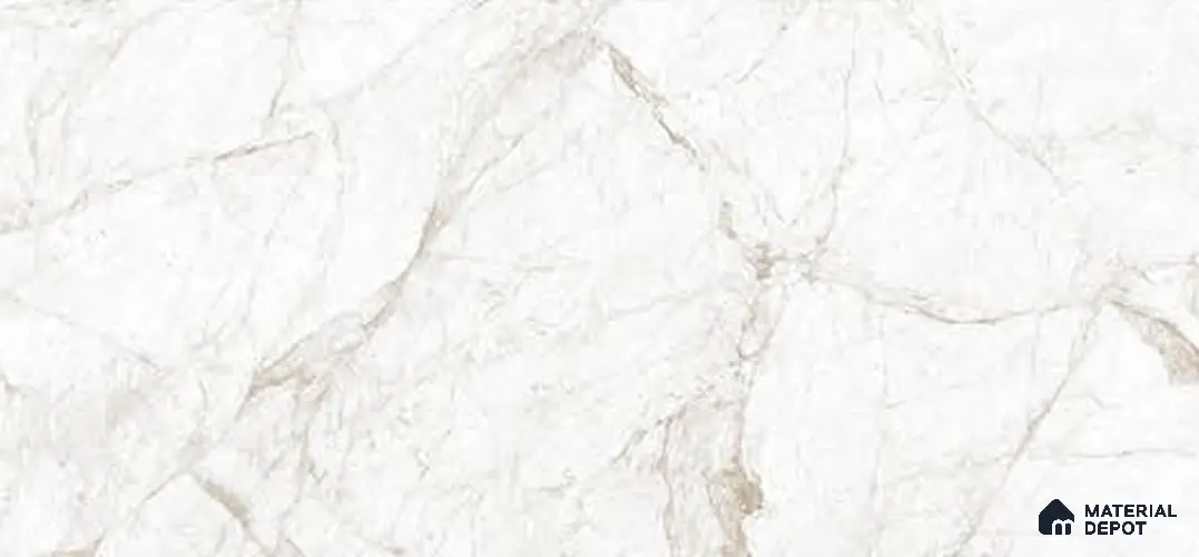 White Marble Floor & Wall Tile TL 06747 Gravier Crowned Bronze 5.2 ft x 2.6 ft Vitrified Carving Satin Finish - 9 mm | | Suitable for Living Room, Bedroom, Bathroom