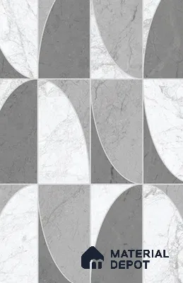 Grey Highlighter Wall Tile TL 06754 B Gravier Alpine Grey Etch 5.2 ft x 2.6 ft Vitrified Carving Satin Finish - 9 mm |  | Suitable for Living Room, Bedroom, Bathroom