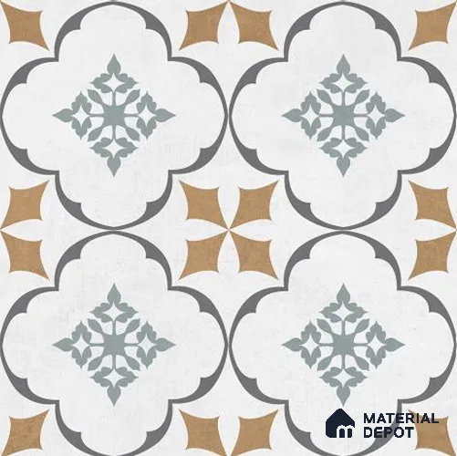 Moroccan Wall & Floor Tile TL 06671 Fabola 1 ft x 1 ft Multi Colour Ceramic Glue Matte Finish Tile - 9 mm | Suitable for Bathroom, Kitchen, Balcony | Please Expect a Slight Variation of Pattern