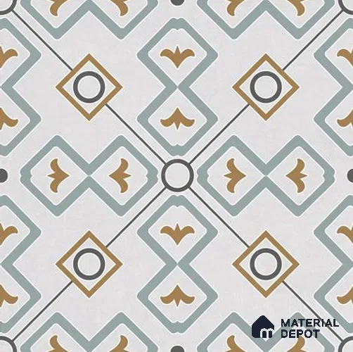 Moroccan Wall & Floor Tile TL 06673 Fabola 1 ft x 1 ft Multi Colour Ceramic Glue Matte Finish Tile - 9 mm | Suitable for Bathroom, Kitchen, Balcony | Please Expect a Slight Variation of Pattern