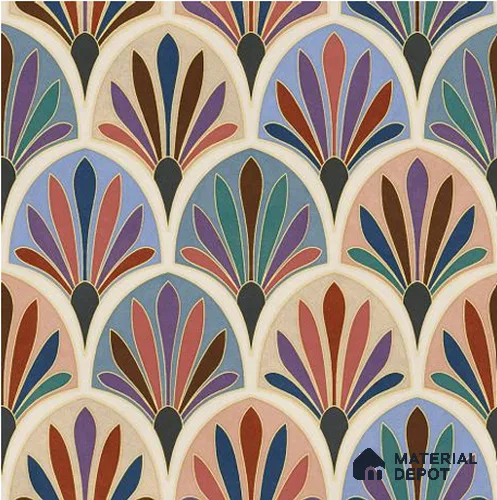 Moroccan Wall & Floor Tile TL 06670 Samara 1 ft x 1 ft Multi Colour Ceramic Glue Matte Finish Tile - 9 mm | Suitable for Bathroom, Kitchen, Balcony | Please Expect a Slight Variation of Pattern