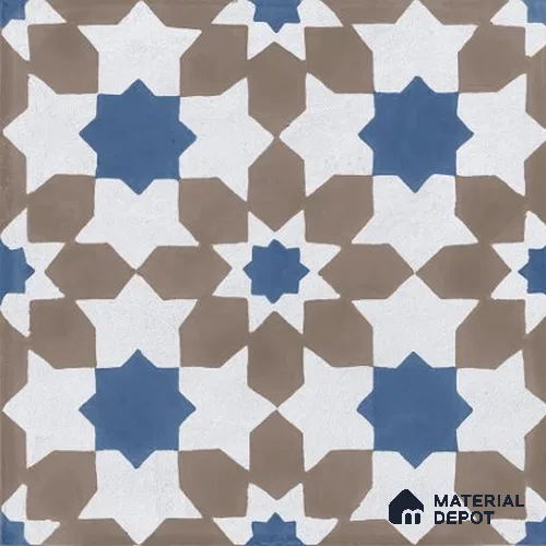 Moroccan Wall & Floor Tile TL 06679 Trinity 1 ft x 1 ft Blue Ceramic Glue Matte Finish Tile - 9 mm | Suitable for Bathroom, Kitchen, Balcony | Please Expect a Slight Variation of Pattern