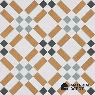 Moroccan Wall & Floor Tile TL 06674 Carino 1 ft x 1 ft Multi Colour Ceramic Glue Matte Finish Tile - 9 mm | Suitable for Bathroom, Kitchen, Balcony | Please Expect a Slight Variation of Pattern