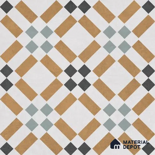 Moroccan Wall & Floor Tile TL 06674 Carino 1 ft x 1 ft Multi Colour Ceramic Glue Matte Finish Tile - 9 mm | Suitable for Bathroom, Kitchen, Balcony | Please Expect a Slight Variation of Pattern