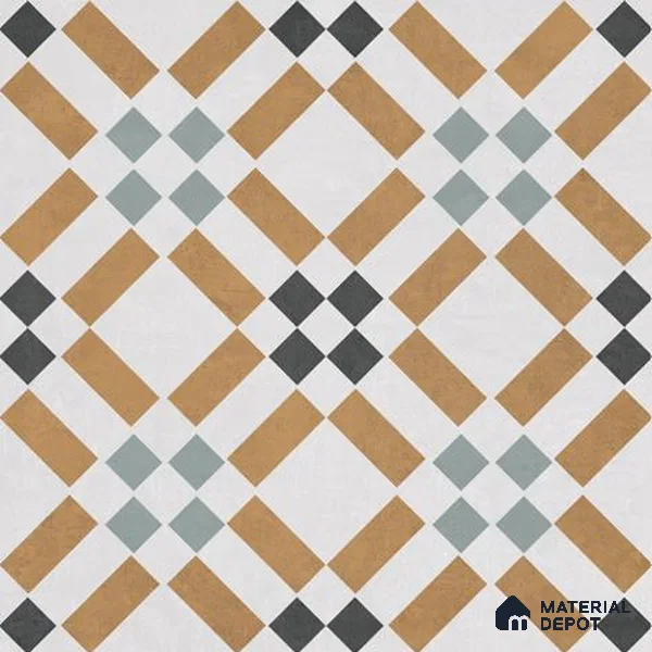 Moroccan Wall & Floor Tile TL 06674 Carino 1 ft x 1 ft Multi Colour Ceramic Glue Matte Finish Tile - 9 mm | Suitable for Bathroom, Kitchen, Balcony | Please Expect a Slight Variation of Pattern