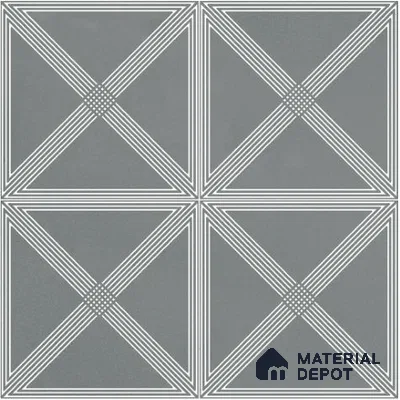 Moroccan Wall & Floor Tile TL 06681 C Zenit 1 ft x 1 ft Grey Ceramic Glue Matte Finish Tile - 9 mm | Suitable for Bathroom, Kitchen, Balcony | Please Expect a Slight Variation of Pattern