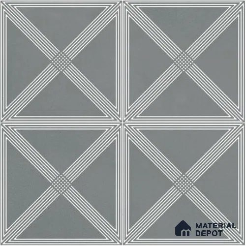 Moroccan Wall & Floor Tile TL 06681 C Zenit 1 ft x 1 ft Grey Ceramic Glue Matte Finish Tile - 9 mm | Suitable for Bathroom, Kitchen, Balcony | Please Expect a Slight Variation of Pattern