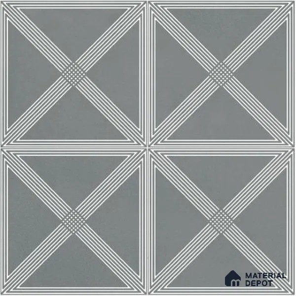 Moroccan Wall & Floor Tile TL 06681 C Zenit 1 ft x 1 ft Grey Ceramic Glue Matte Finish Tile - 9 mm | Suitable for Bathroom, Kitchen, Balcony | Please Expect a Slight Variation of Pattern
