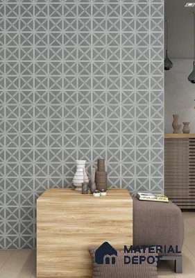 Moroccan Wall & Floor Tile TL 06681 C Zenit 1 ft x 1 ft Grey Ceramic Glue Matte Finish Tile - 9 mm | Suitable for Bathroom, Kitchen, Balcony | Please Expect a Slight Variation of Pattern