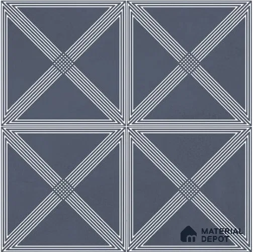 Moroccan Wall & Floor Tile TL 06681 B Zenit 1 ft x 1 ft Blue Ceramic Glue Matte Finish Tile - 9 mm | Suitable for Bathroom, Kitchen, Balcony | Please Expect a Slight Variation of Pattern