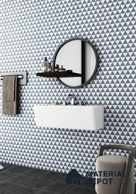 Moroccan Wall & Floor Tile TL 06666 Canaletto 1 ft x 1 ft Grey Ceramic Glue Matte Finish Tile - 9 mm | Ideal for Living Room, Bathroom, Kitchen | Please Expect a Slight Variation of Pattern (Sample)