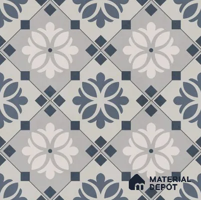 Moroccan Wall & Floor Tile TL 06665 C Aceo 1 ft x 1 ft Light Blue Ceramic Glue Matte Finish Tile - 9 mm | Suitable for Bathroom, Kitchen, Balcony | Please Expect a Slight Variation of Pattern