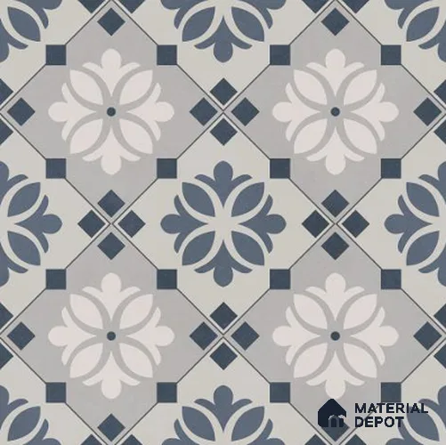 Moroccan Wall & Floor Tile TL 06665 C Aceo 1 ft x 1 ft Light Blue Ceramic Glue Matte Finish Tile - 9 mm | Suitable for Bathroom, Kitchen, Balcony | Please Expect a Slight Variation of Pattern