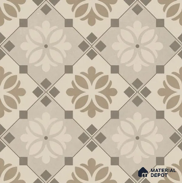 Moroccan Wall & Floor Tile TL 06665 B Aceo 1 ft x 1 ft Brown Ceramic Glue Matte Finish Tile - 9 mm | Suitable for Bathroom, Kitchen, Balcony | Please Expect a Slight Variation of Pattern