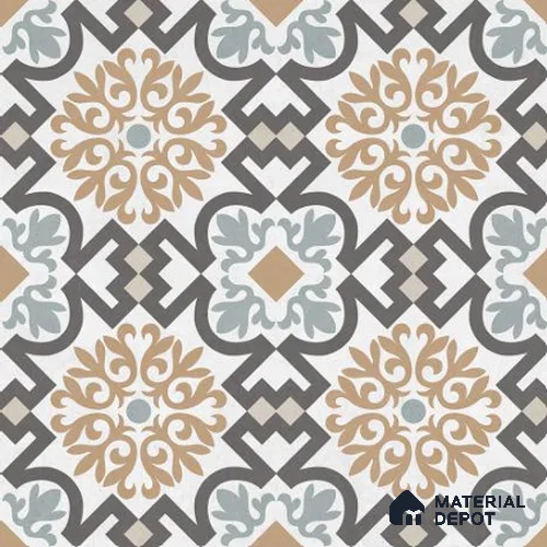 Moroccan Wall & Floor Tile TL 06677 Valentina 1 ft x 1 ft Multi Colour Ceramic Glue Matte Finish Tile - 9 mm | Suitable for Bathroom, Kitchen, Balcony | Please Expect a Slight Variation of Pattern