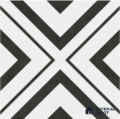 Moroccan Wall & Floor Tile TL 06684 Foglie 1 ft x 1 ft Black Ceramic Luster Matte Finish Tile - 9 mm | Ideal for Living Room, Bathroom, Kitchen | Please Expect a Slight Variation of Pattern